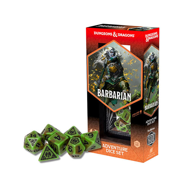 D&D Adventure Dice Set: Barbarian: Green, Brown