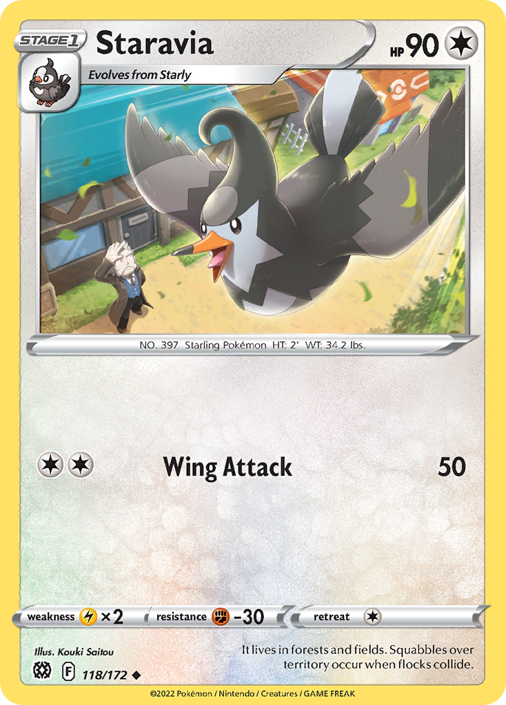 Staravia - 118/172 - Reverse Holofoil