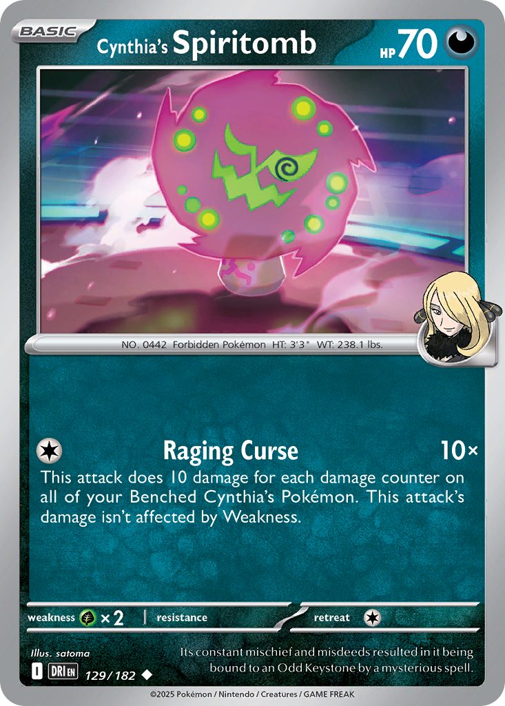 Cynthia's Spiritomb - 129/182 - Reverse Holofoil