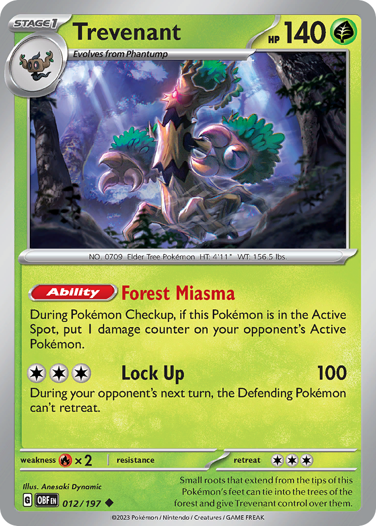 Trevenant - 012/197 - Reverse Holofoil