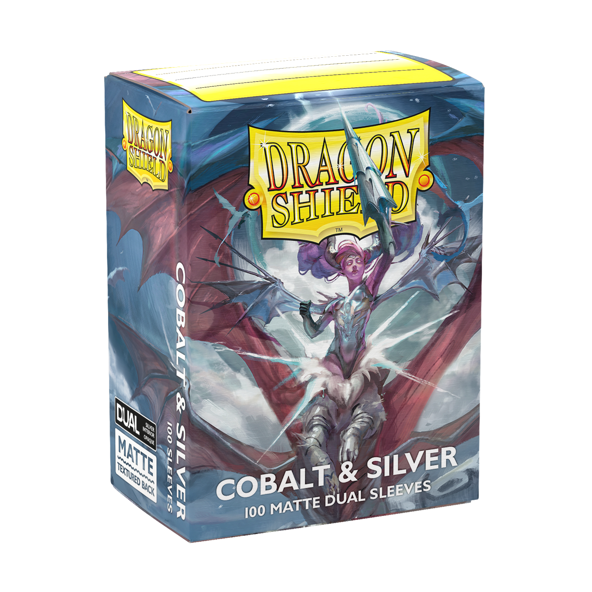 Dragon Shield Sleeves: Standard Matte Dual - Cobalt & Silver 100CT