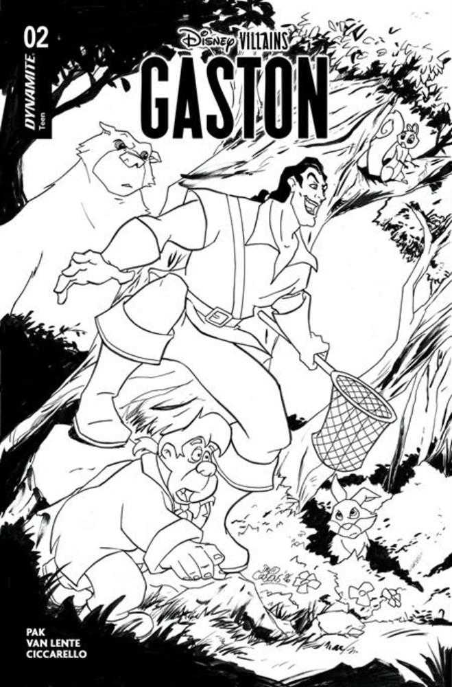 Disney Villains Gaston #2 Cover E 1 in 10 David Cousens Line Art Variant