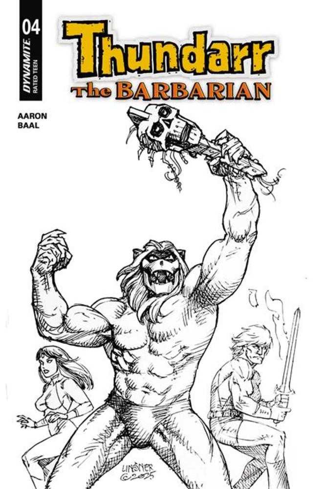 Thundarr The Barbarian #4 Cover L Joseph Michael Linsner Line Art Variant
