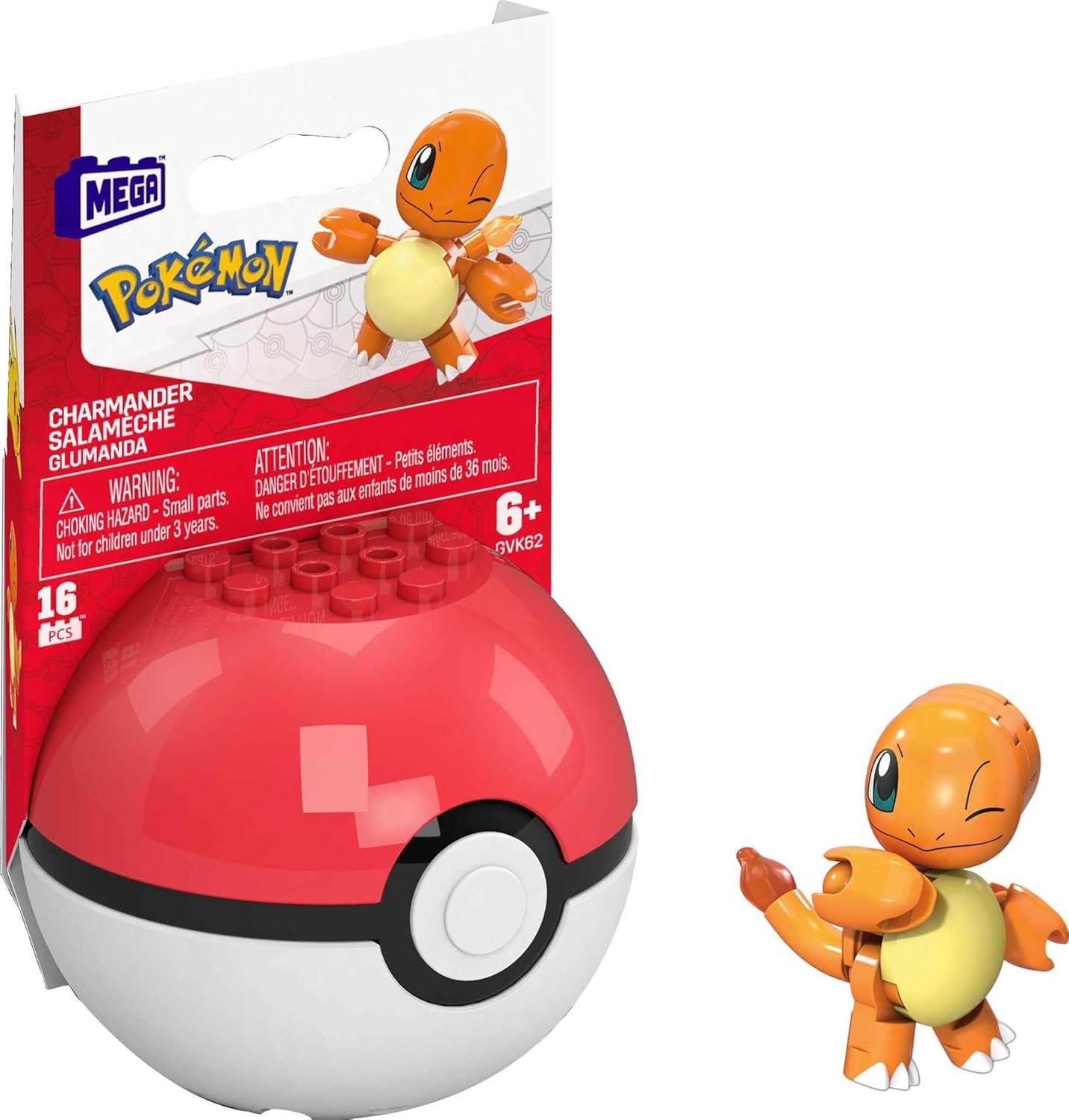 Mega Construx: Pokémon Evergreen Poke Ball - Charmander (Winking)