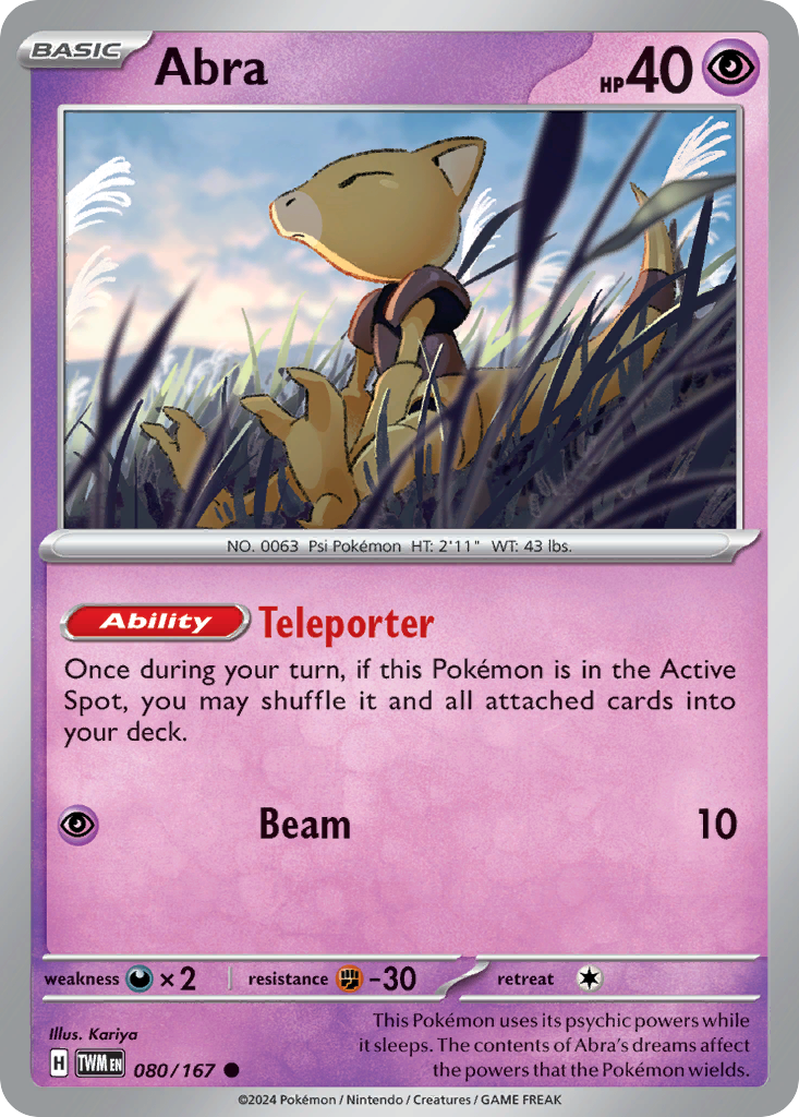 Abra - 080/167 - Reverse Holofoil Abra - 080/167 - Reverse Holofoil