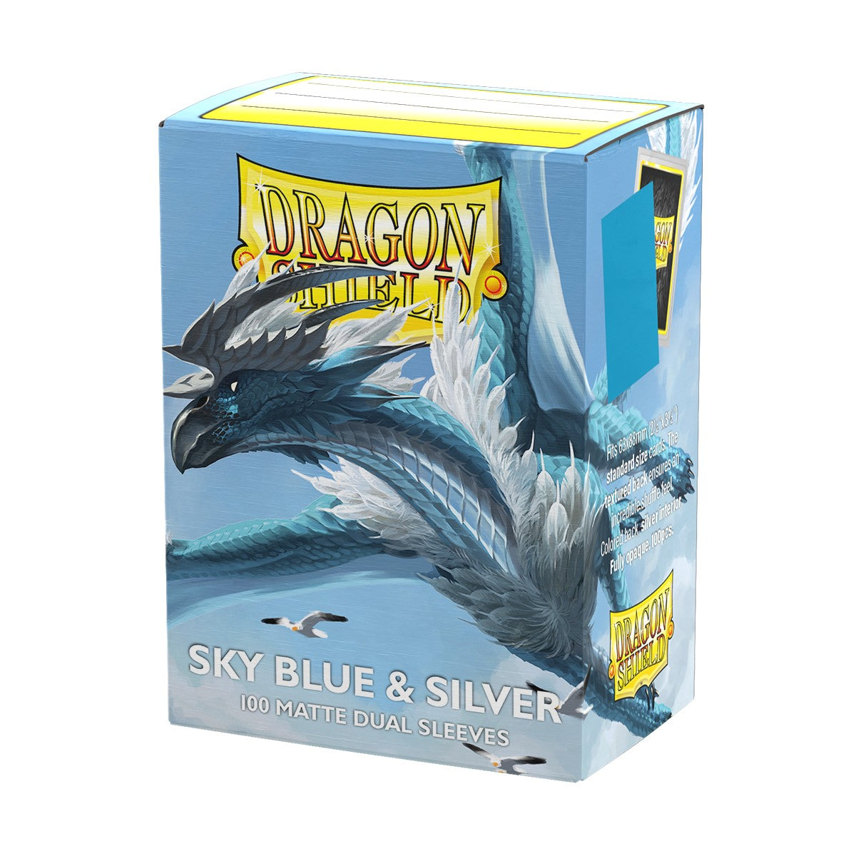 Dragon Shield Sleeves: Standard Dual Matte - Sky Blue & Silver 100CT