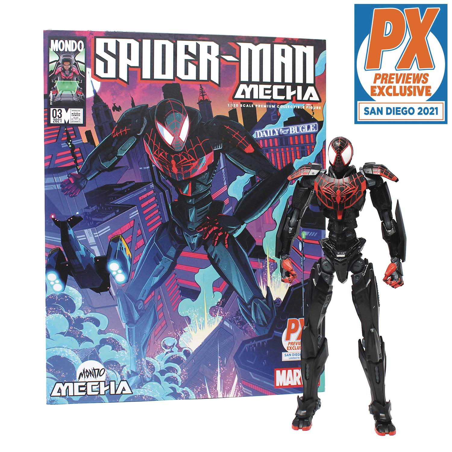 Sdcc 2021 Mondo Mecha Marvel Spider-Man Miles Morales Px Af