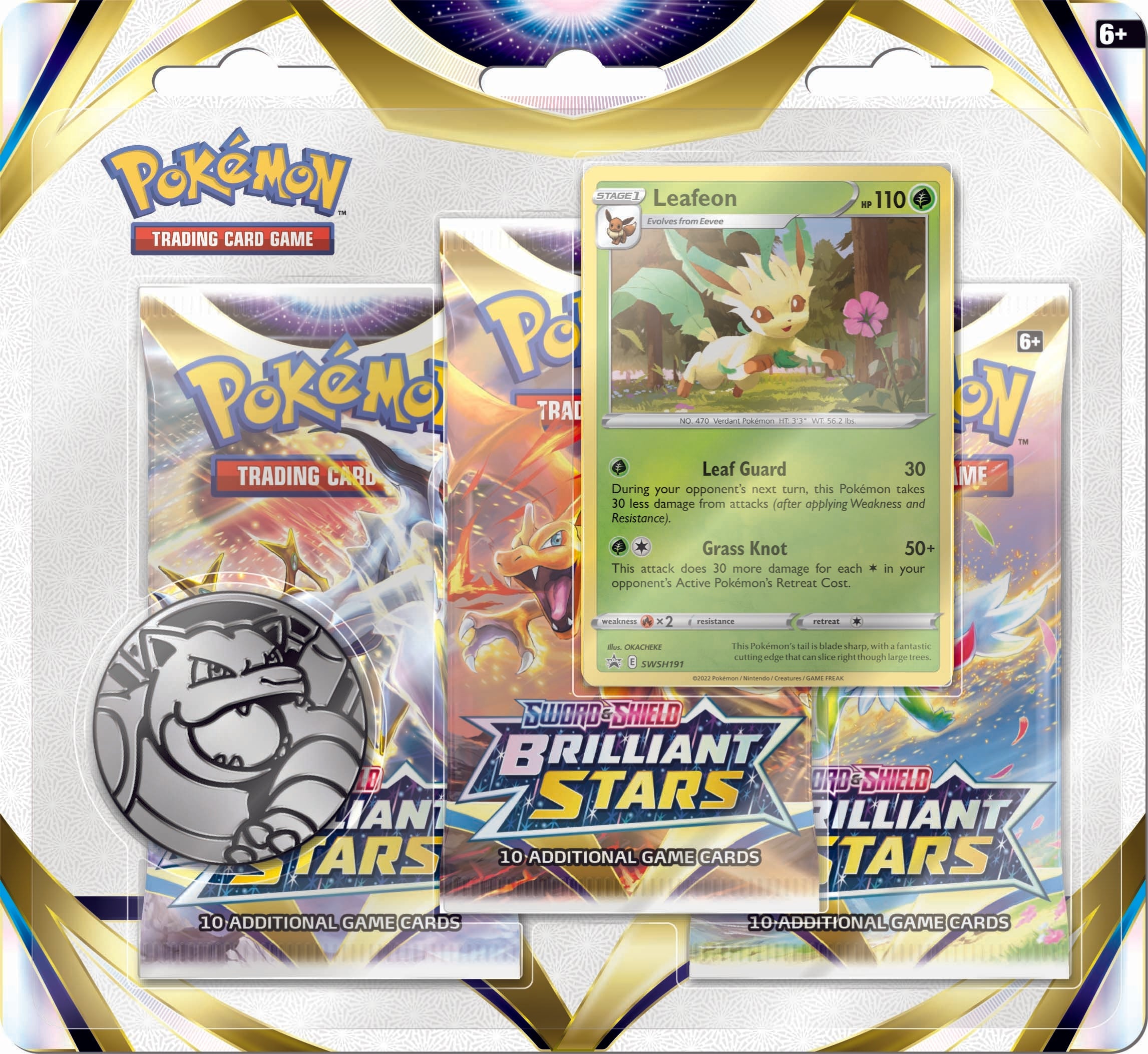 Sword & Shield - Brilliant Stars 3-Pack Blister - Leafeon