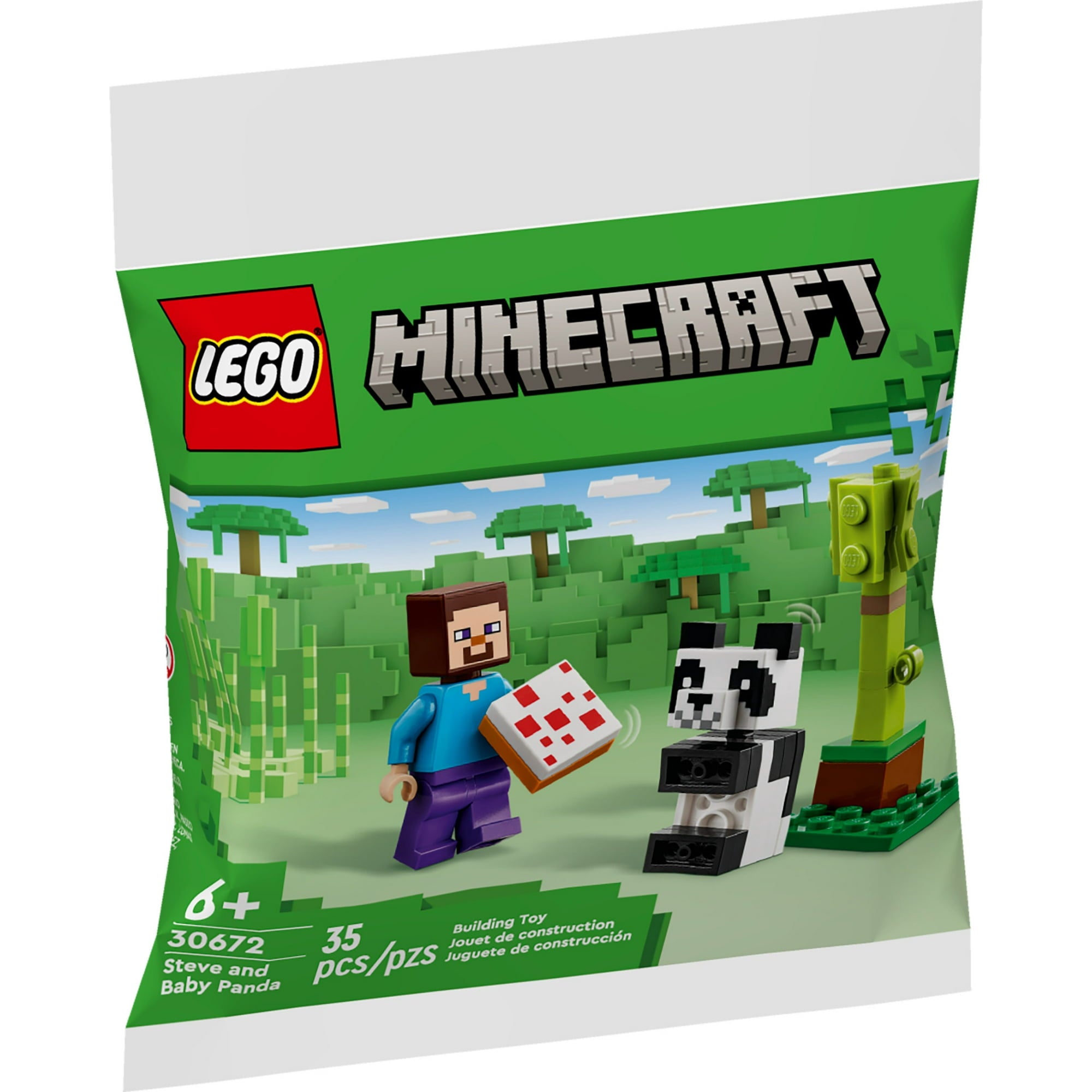 Steve and Baby Panda - Minecraft Lego