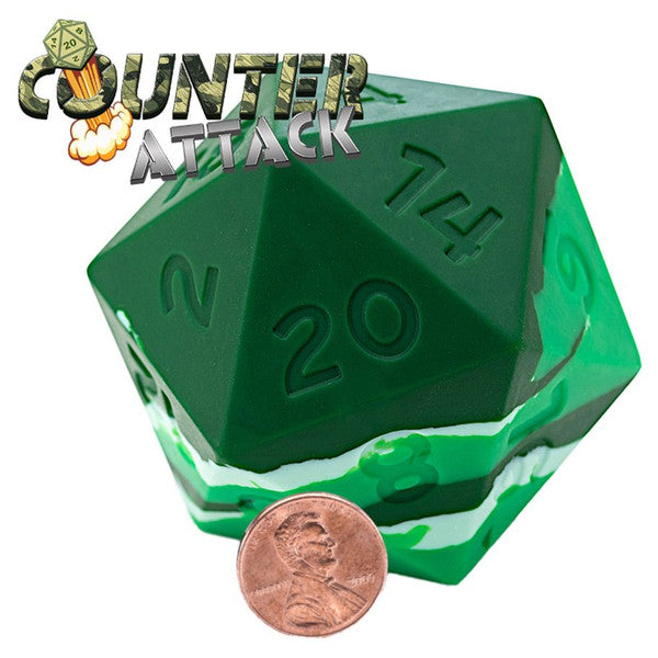 Random Encounter: Counter Attack - Military, Nature, & Terrain Green Swirls (58mm Silicone D20)