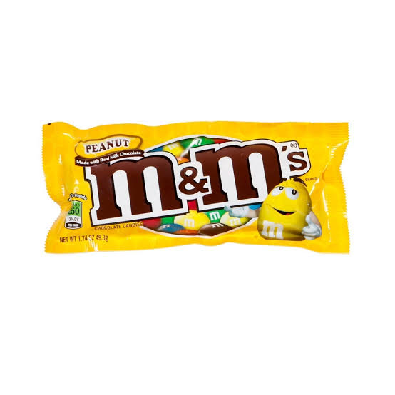 M&M'S Peanut Milk Chocolate Candy, Singles Size, 1.74 oz.