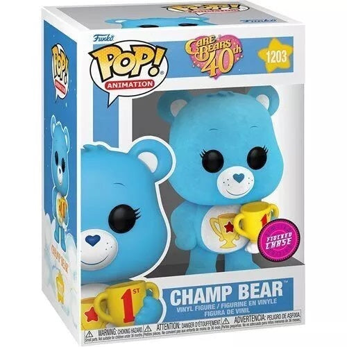 Funko POP! Care Bears - Champ Bear #1203 (40th Anniversary) (Chase - Flocked)