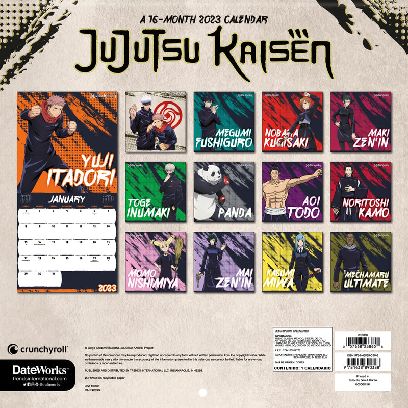 Jujutsu Kaisen 2023 Calendar