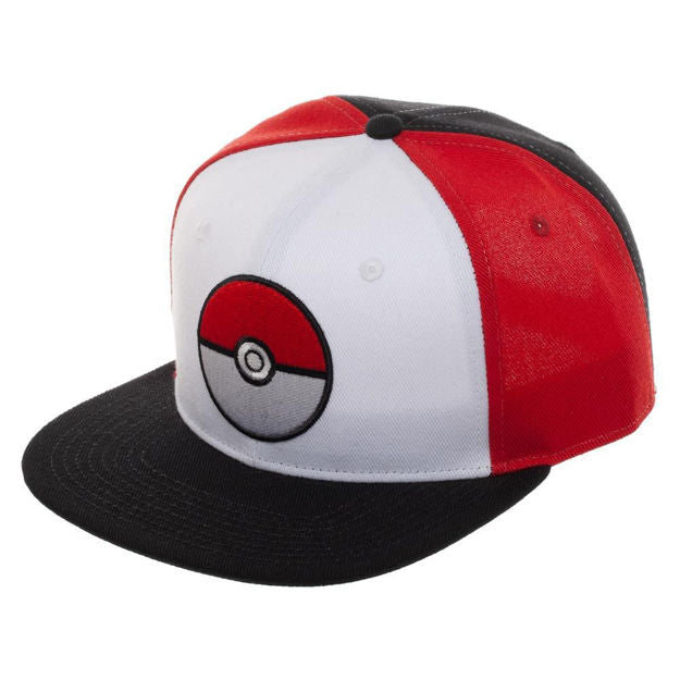 Pokemon Poke Ball Colorblock Flat Bill Snapback