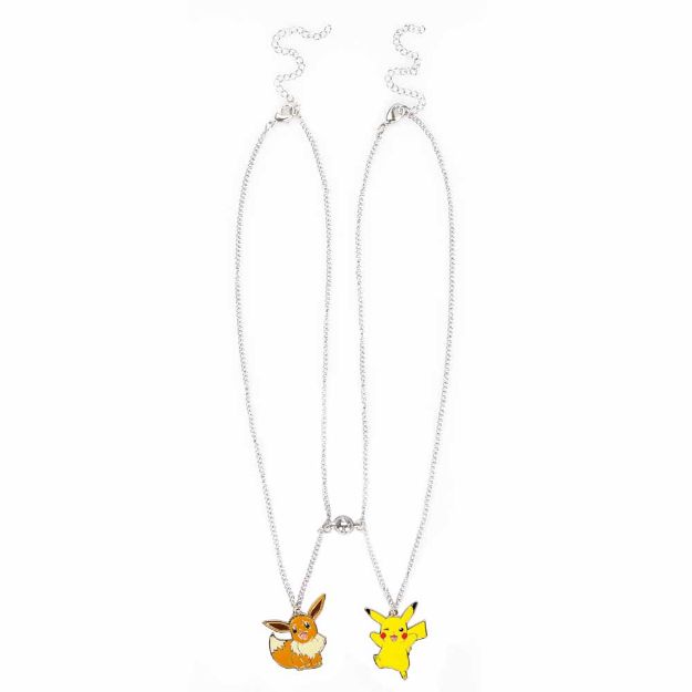 Pokemon Pikachu & Eevee Magnetic Pokeball Charm Necklace