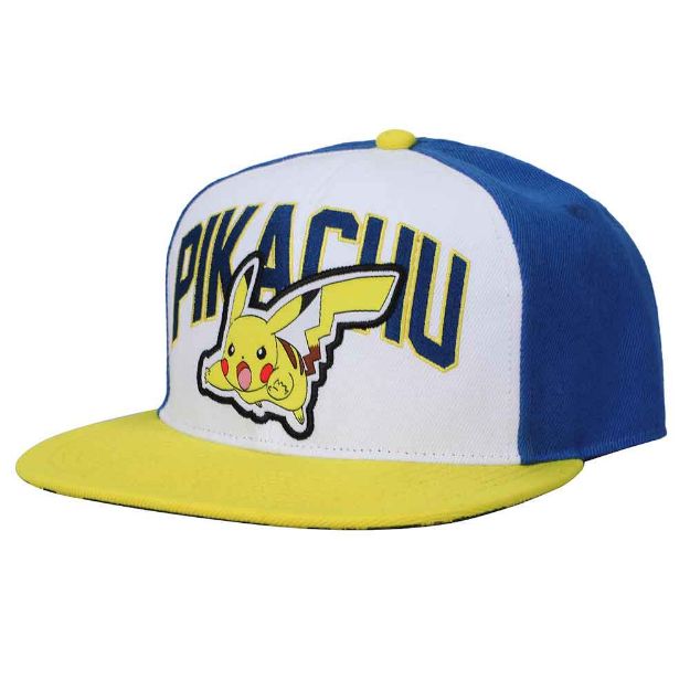 Pokemon Pikachu Tricolor Flat Bill Snapback