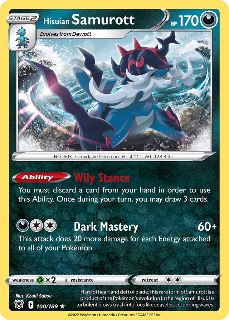 Hisuian Samurott - 100/189 - Reverse Holofoil