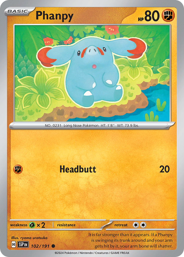 Phanpy  - 102/191 - Reverse Holofoil