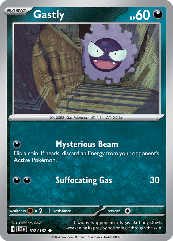 Gastly  - 102/162 - Reverse Holofoil