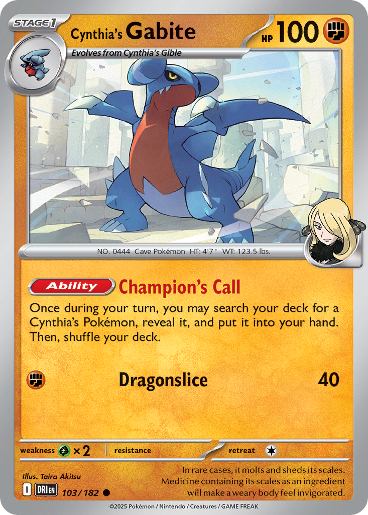 Cynthia's Gabite - 103/182 - Reverse Holofoil