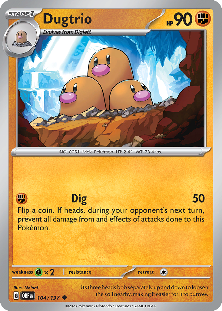 Dugtrio - 104/197 - Reverse Holofoil