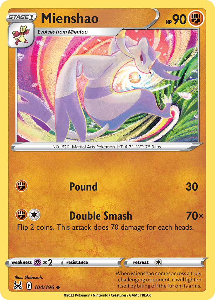 Mienshao - 104/196 - Reverse Holofoil