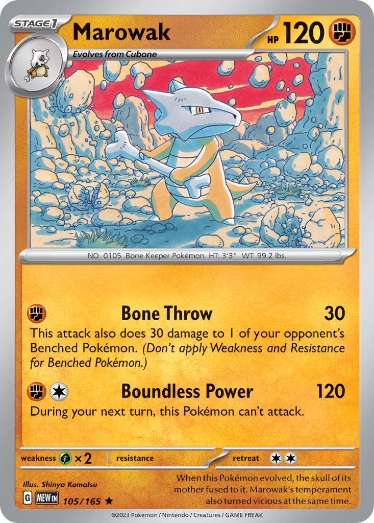 Marowak - 105/165 - Reverse Holofoil