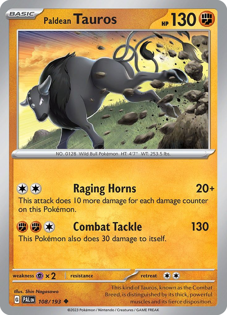 Paldean Tauros  - 108/193 - Reverse Holofoil