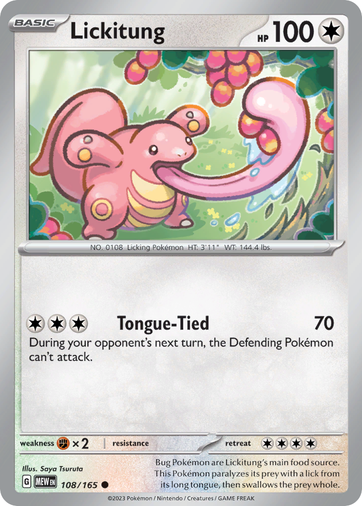 Lickitung - 108/165 - Reverse Holofoil