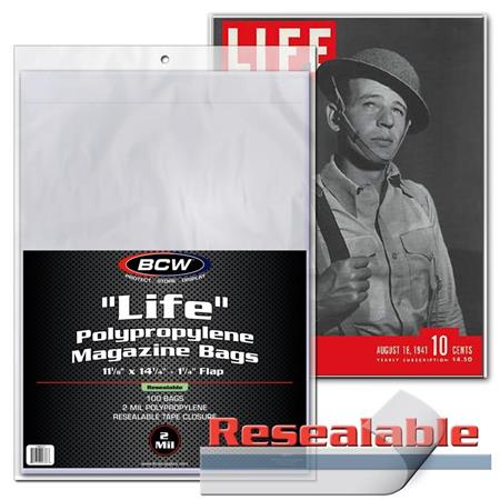 BCW Life Magazine Bags Resealable 100 CT