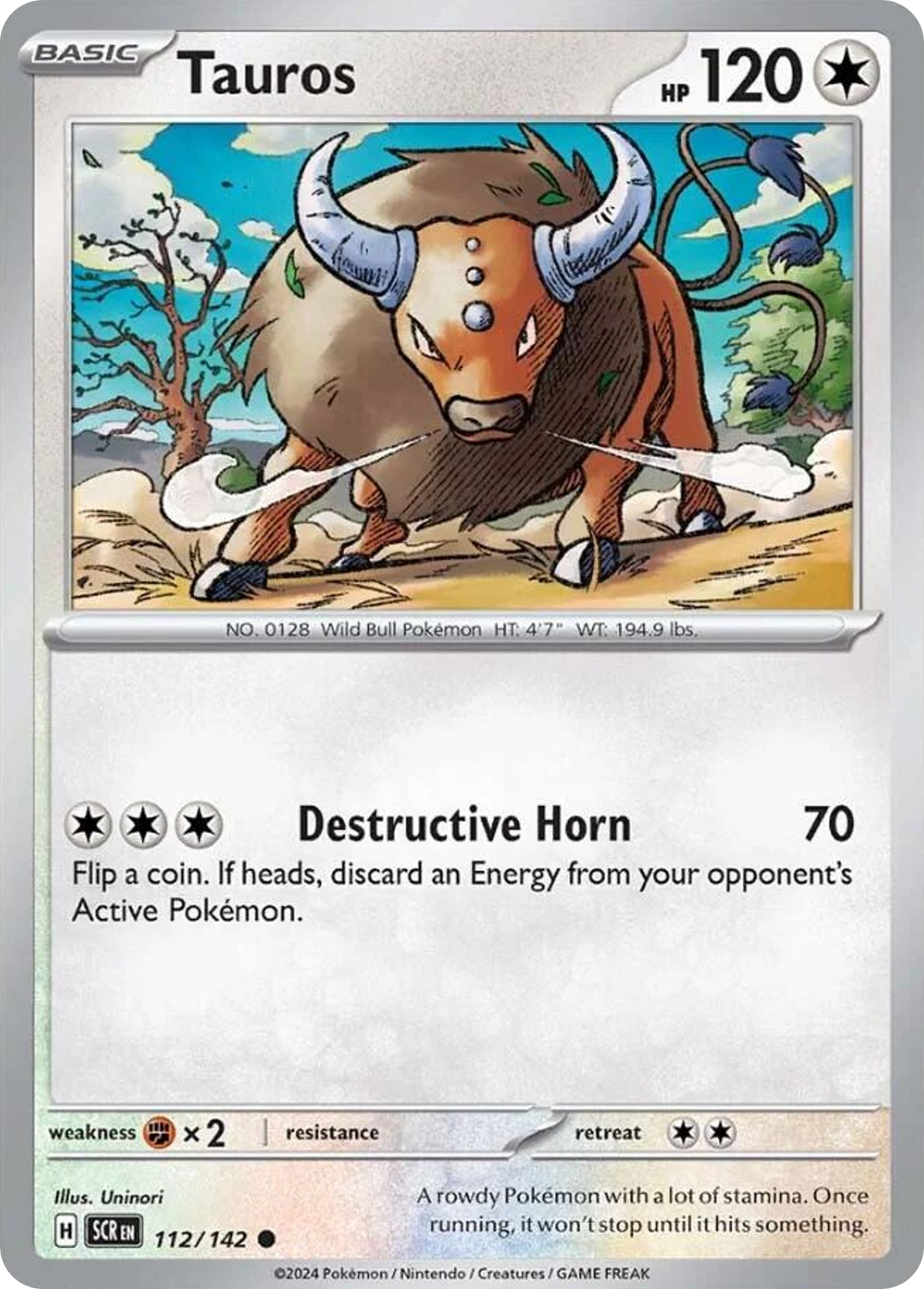 Tauros - 112/142 - Reverse Holofoil
