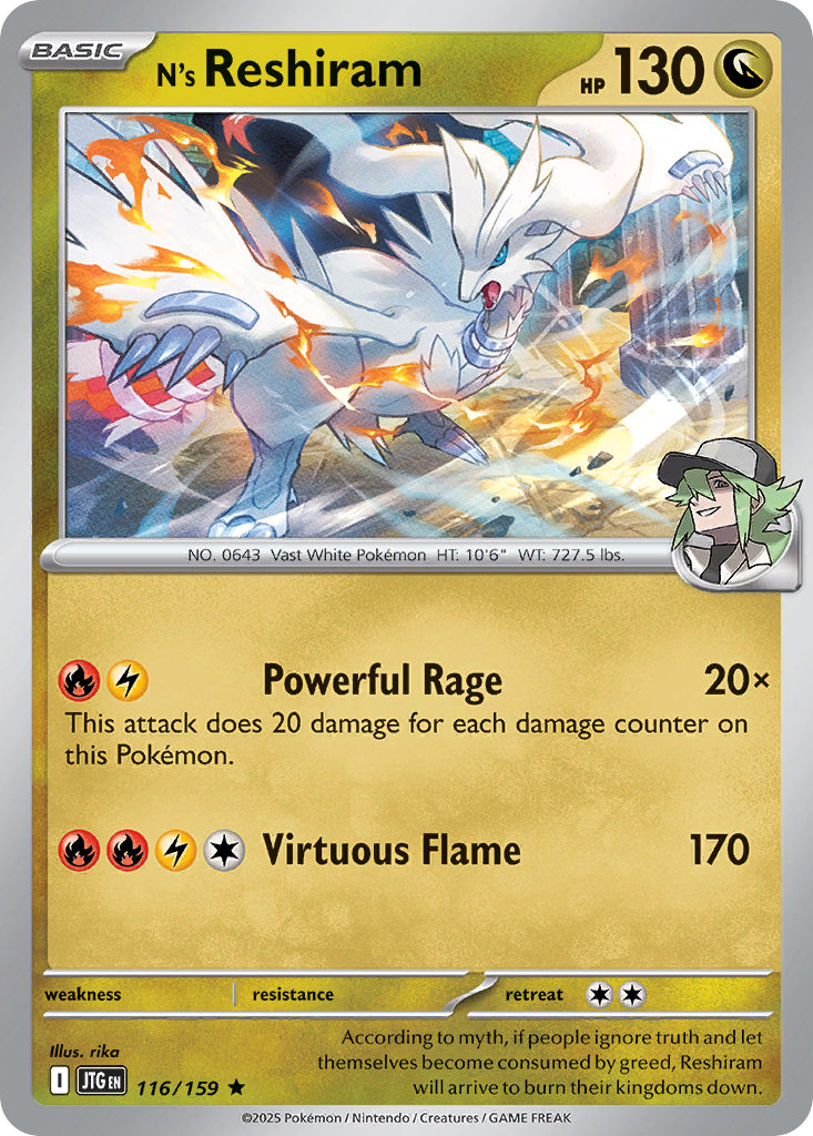 N's Reshiram  - 116/159 - Reverse Holofoil