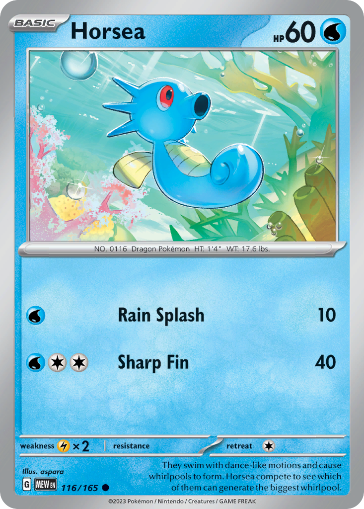 Horsea - 116/165 - Reverse Holofoil