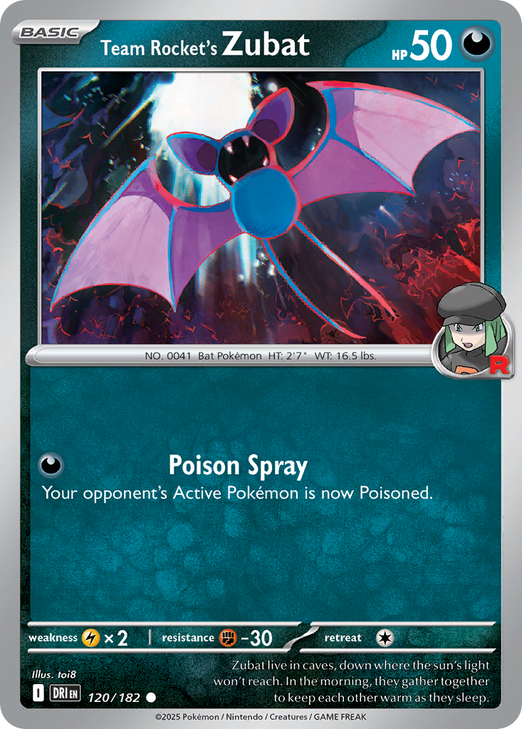 Team Rocket's Zubat - 120/182 - Reverse Holofoil