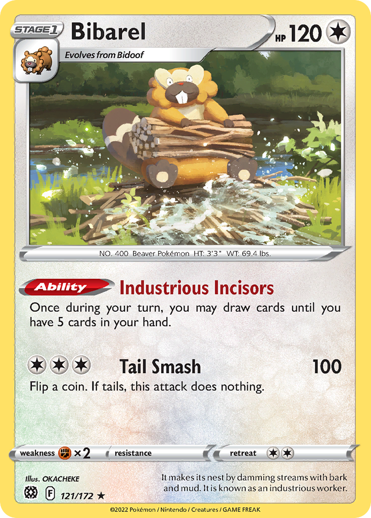 Bibarel - 121/172 - Reverse Holofoil
