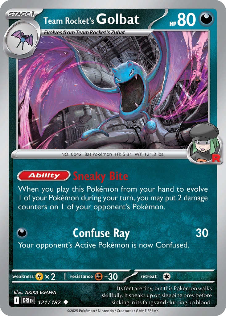 Team Rocket's Golbat - 121/182 - Reverse Holofoil