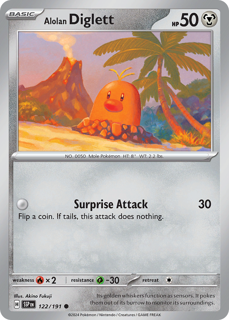 Alolan Diglett - 122/191 - Reverse Holofoil