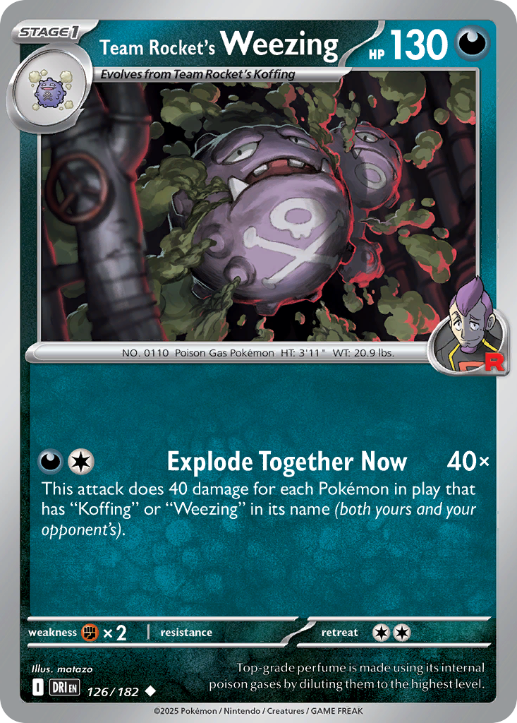 Team Rocket's Weezing  - 126/182 - Reverse Holofoil