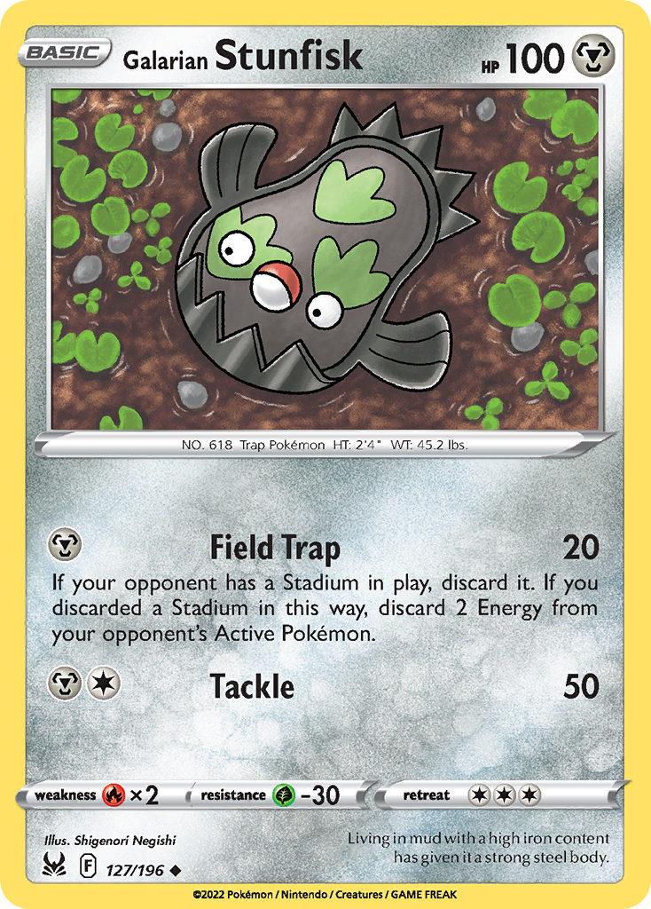 Galarian Stunfisk - 127/196 - Reverse Holofoil