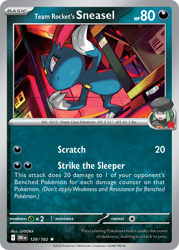 Team Rocket's Sneasel - 128/182 - Reverse Holofoil