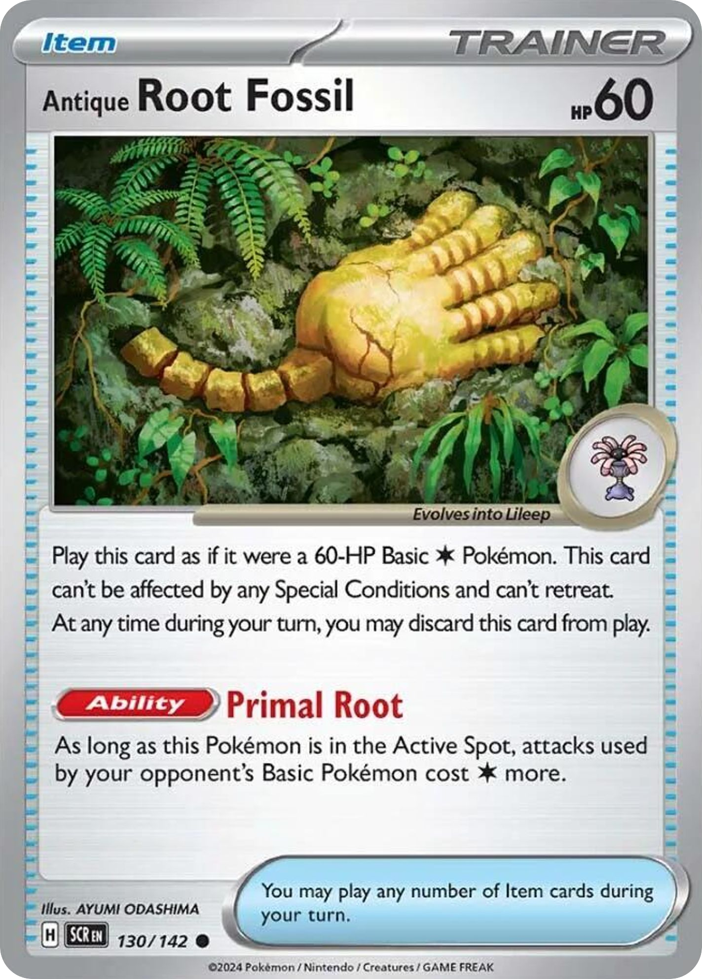 Antique Root Fossil - 130/142 - Reverse Holofoil