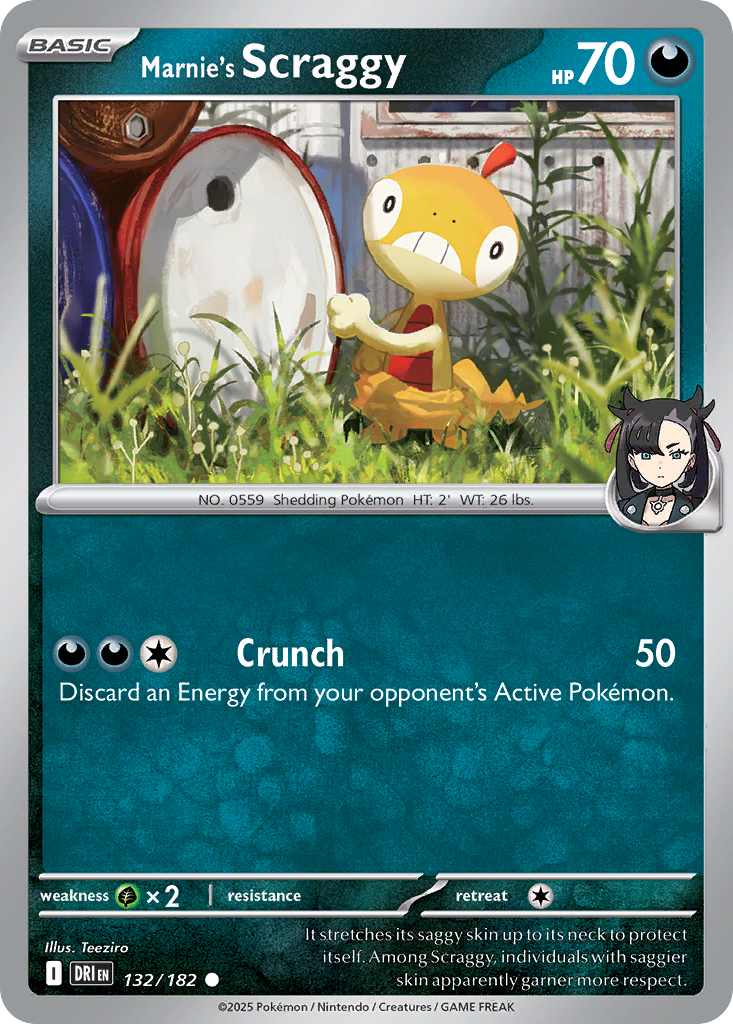 Marnie's Scraggy - 132/182 - Reverse Holofoil
