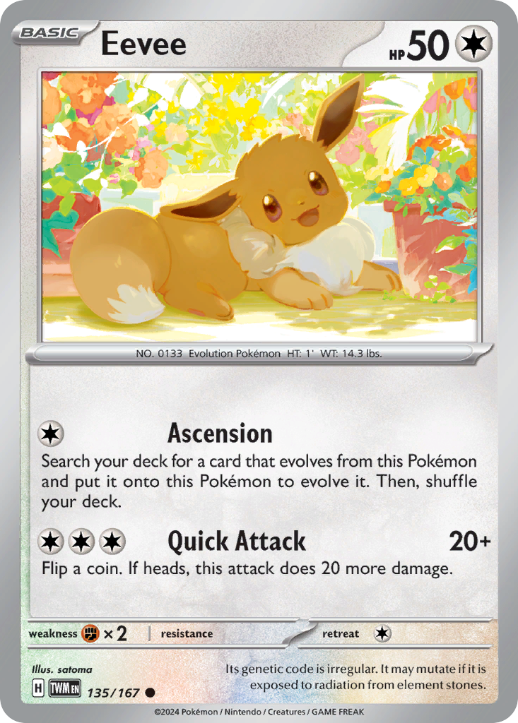 Eevee  - 135/167 - Reverse Holofoil