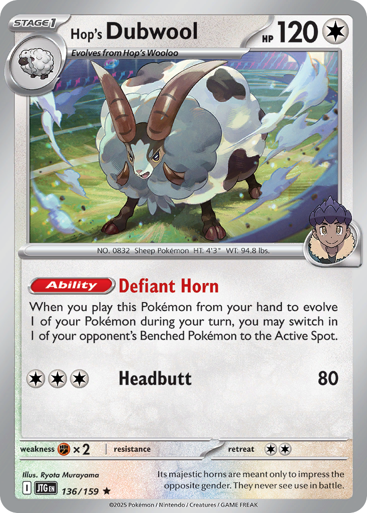 Hop's Dubwool - 136/159 - Reverse Holofoil