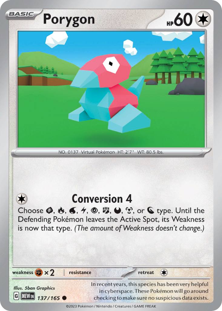 Porygon - 137/165 - Reverse Holofoil