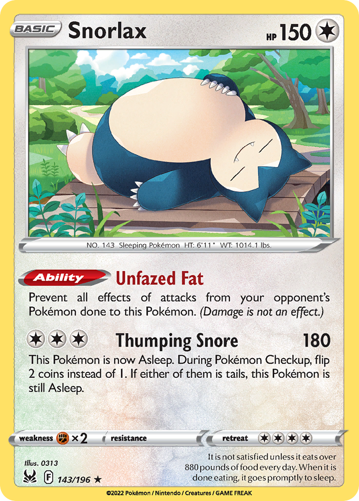 Snorlax - 143/196 - Reverse Holofoil