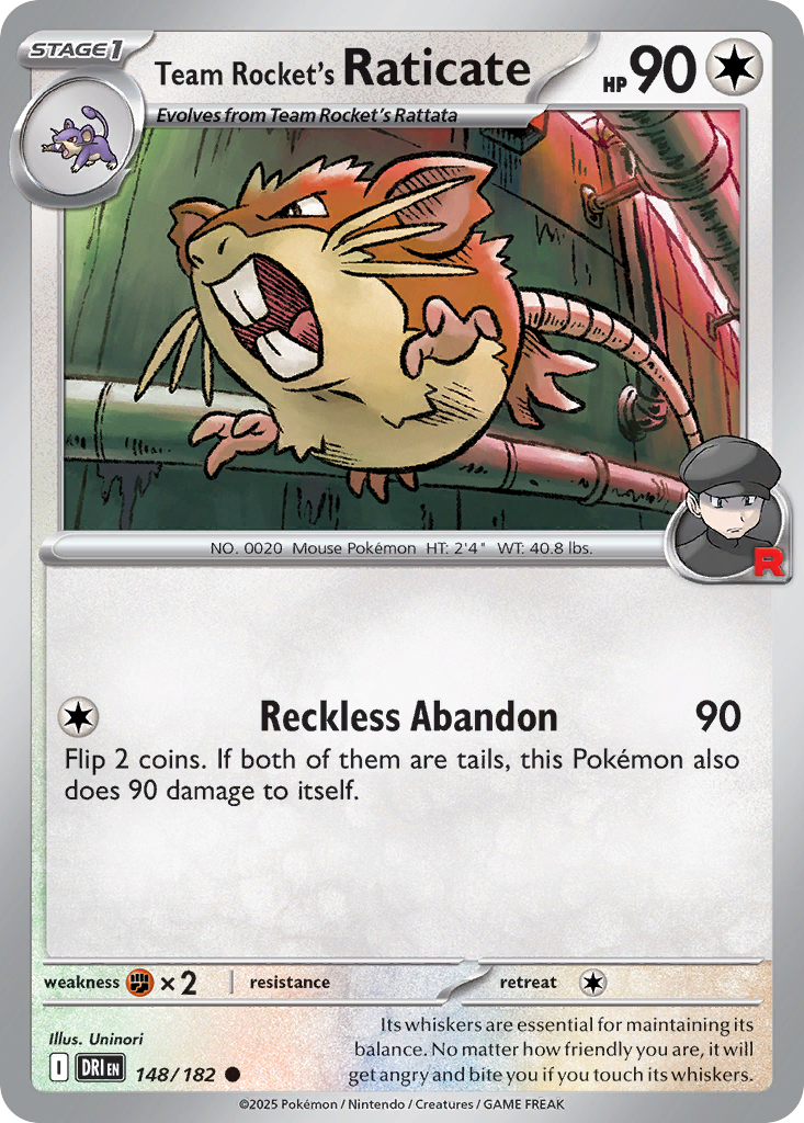 Team Rocket's Raticate  - 148/182 - Reverse Holofoil