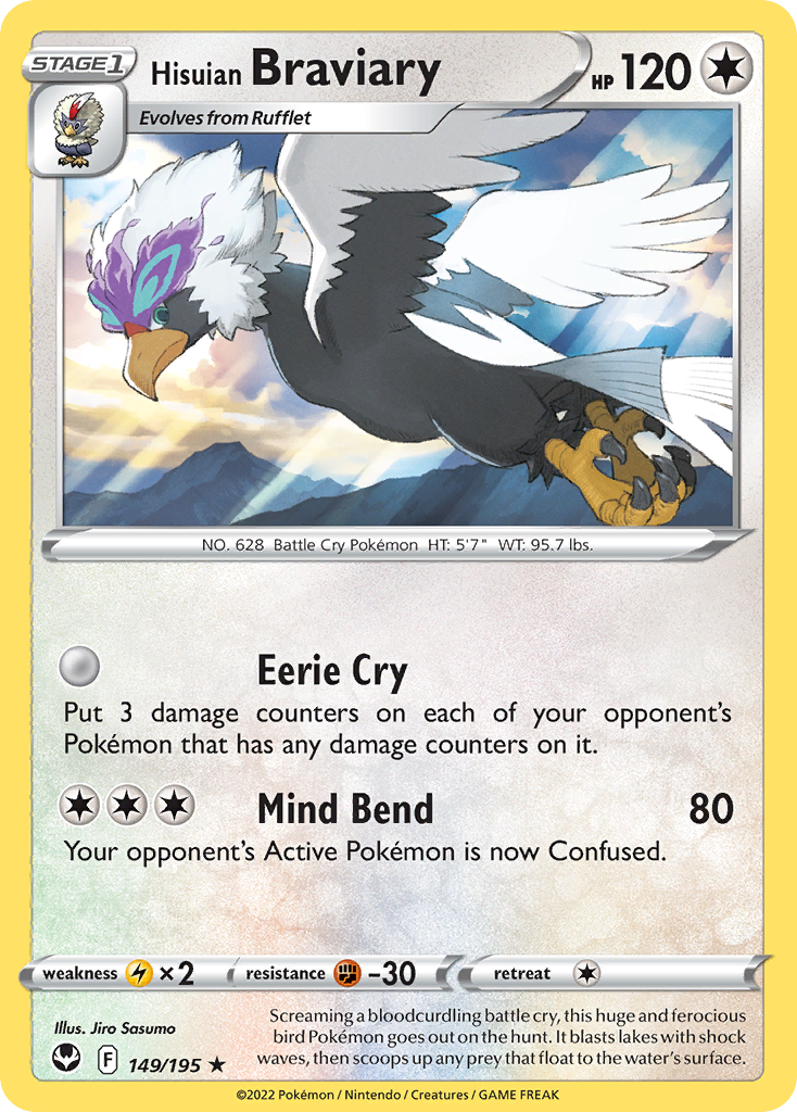 Hisuian Braviary - 149/195 - Reverse Holofoil