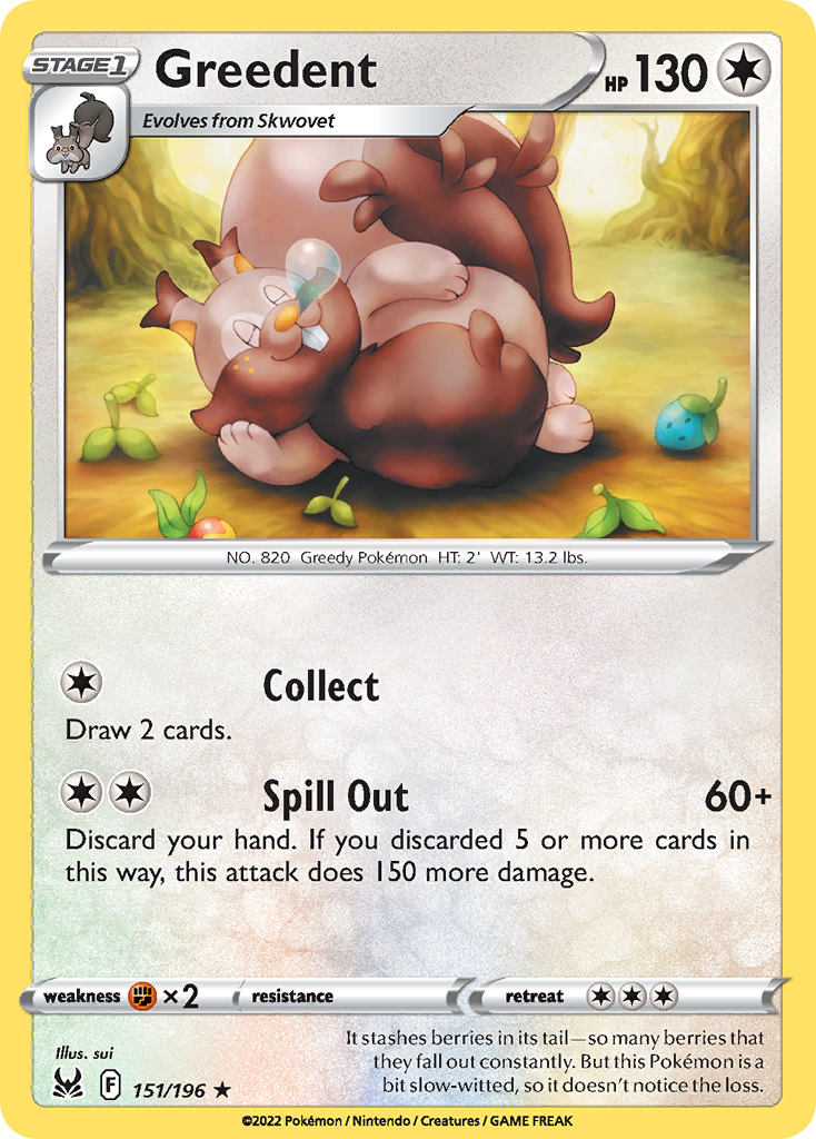 Greedent - 151/196 - Reverse Holofoil