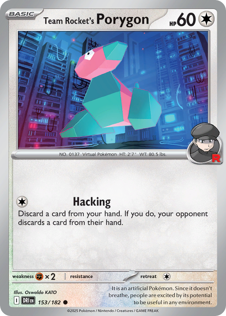 Team Rocket's Porygon - 153/182 - Reverse Holofoil